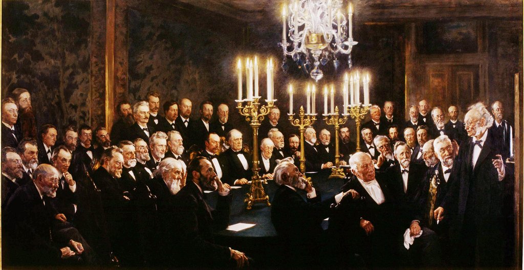 Et Møde i Videnskabernes Selskab by P.S. Krøyer